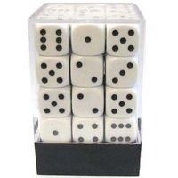 D6 brick met 36 witte dobbelstenen