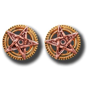 Engineerium Steampunk sieraden, Penta Meridia Earrings