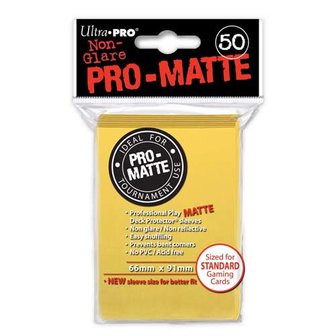 Standaard sleeves Pro Matte Geel per 50 stuks