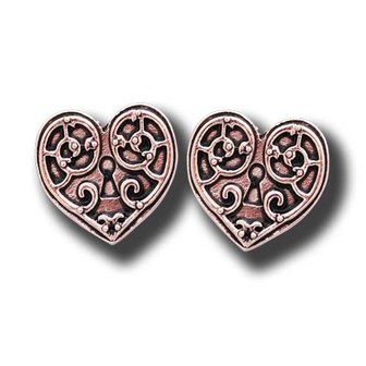 Engineerium Steampunk sieraden, Valkyrie Heart Earrings