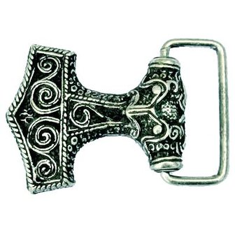 Buckle met de Hamer van Thor, zilverkleurig