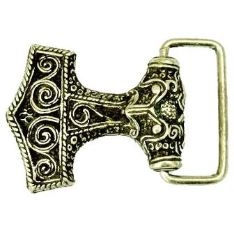 Buckle met de Hamer van Thor, bronskleurig