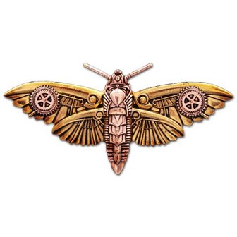 Engineerium Steampunk sieraden, Magradores Moth Brooch