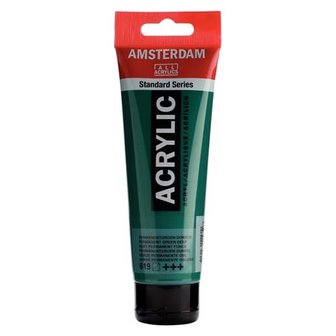 Amsterdam Acrylverf Permanentgroen Donker 619 in tube van 120ml