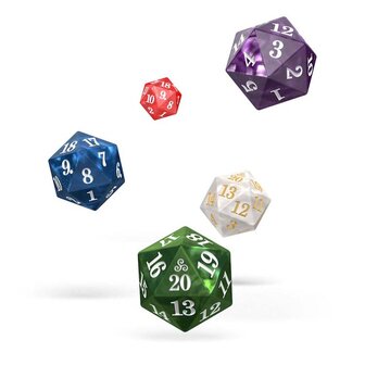 D20 Spindown Dice Set, 5 stuks Marble dobbelstenen