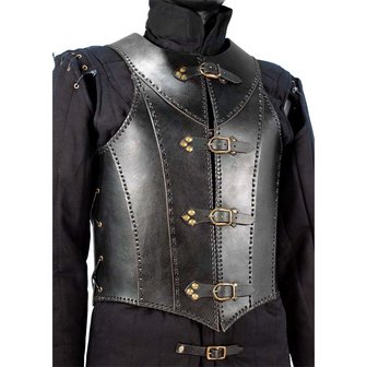 Veteran Armour van zwart leer Fantasyshop Fairyland Webshop