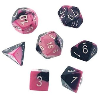 7 delig setje met Zwart/Roze Gemini Polydice