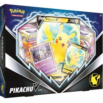 Pok&eacute;mon Pickachu V Box met 4 boosters