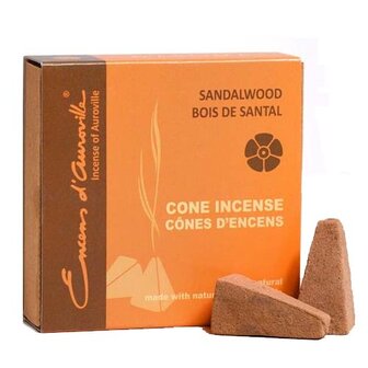 Encens d&#039;Auroville Sandalwood kegel wierook