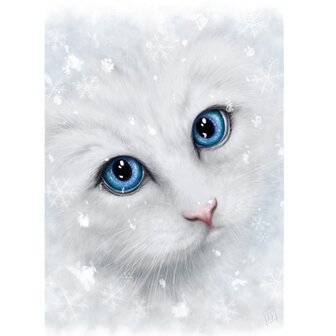 Linda M. Jones Kerstkaart Winter Cat