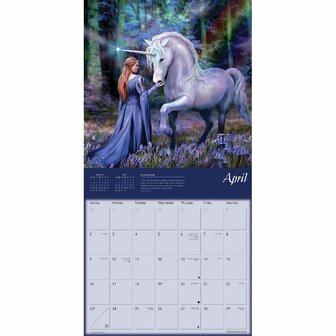 Anne Stokes 2023 unicorn calendar binnenkant