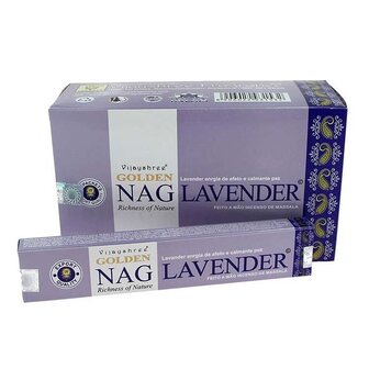 Golden Nag Champa Wierook Lavender per 15 Gram
