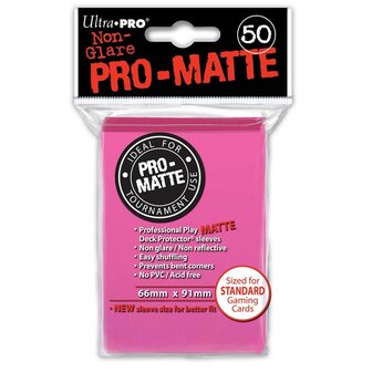 Cards Sleeves Standaard Bright Pink Pro Matte per 50 stuks