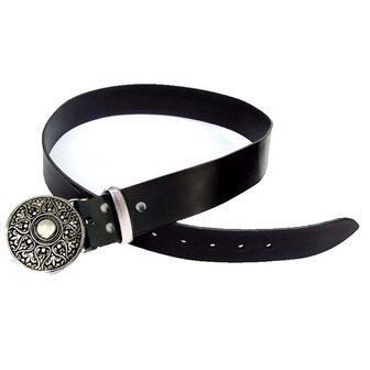 Middeleeuwen Riem met Arabiske buckle Zwart, 4cm