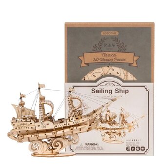 Robotime 3D puzzel Sailing Ship in doos