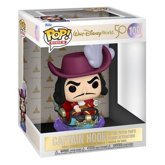 Disney POP! Movies Vinyl 50th Anniversary, Peter Pan, Hook on Peter Pan Flight in doos