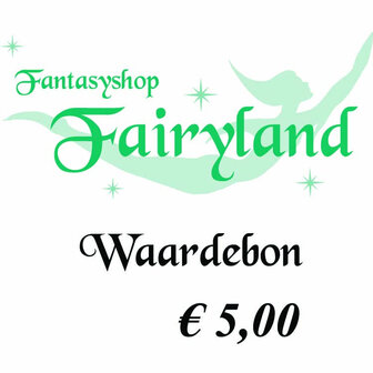 Kadobon voor de Fairyland Webshop ter waarde van 5 euro