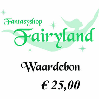 Kadobon voor de Fairyland Webshop ter waarde van 25 euro