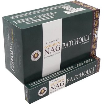 Golden Nag Champa Wierook Patchouli per 15 Gram