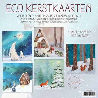 Kerstkaarten set 10 met 10 kaarten van 14x14cm