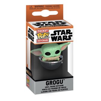 Star Wars POP! Movies Vinyl Figure Star Wars the Mandalorian Grogu Sleutelhanger in doos