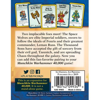 Munchkin Warhammer 40K Savagery and Sorcery Expansion Achterkant