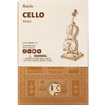 Robotime Puzzel Cello doos