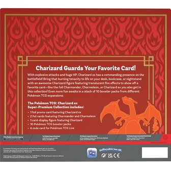 Pok&eacute;mon Charizard ex Super Premium Box met 10 boosters achterkant