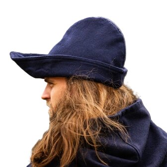Geplet katoenen Robin Hood muts Blauw