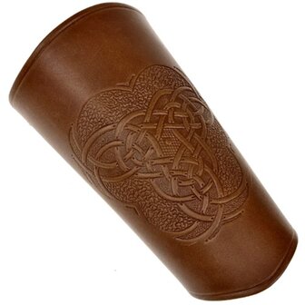 Bracers met Keltisch symbool large van bruin leer