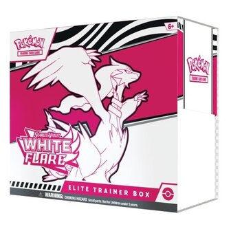 Pok&eacute;mon Scarlet &amp; Violet White Flare Elite Trainer Box Reshiram met 9 Boosters