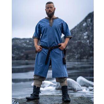 Vikingen Tunika &quot;Richard&quot; van Licht Blauw katoen Sfeerfoto