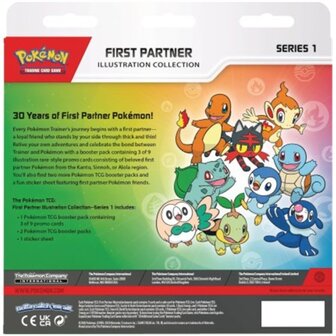 Pokemon First Partner Illustration Collection 1 met 2 boosters achterkant