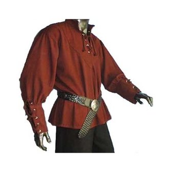 Middeleeuwen Hemd Bordeaux Rood