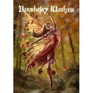 Anne Stokes verjaardagkaart Autumn Fairy