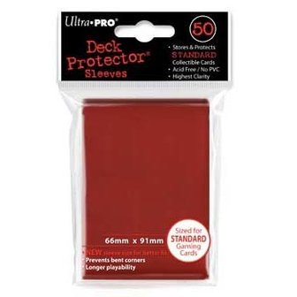 Standaard sleeves Rood per 50 stuks