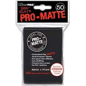 Standaard sleeves Pro Matte Zwart per 50 stuks