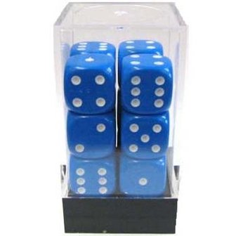D6 brick met 12 blauwe dobbelstenen