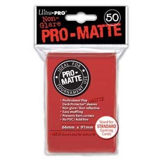 Standaard sleeves Pro Matte Rood per 50 stuks