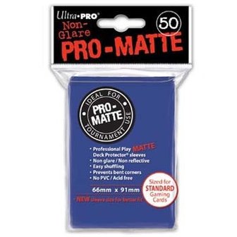 Standaard sleeves Pro Matte Blauw per 50 stuks