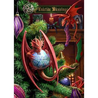 Anne Stokes kerstkaart Little Helpers