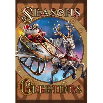 Anne Stokes kerstkaart Steampunk Santa