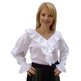 Middeleeuwen Crepe Blouse Wit