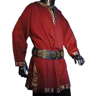 Tunika met lange mouwen van Bordeaux Rood katoen