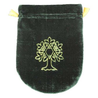 Tarot Bag Tree of Life van donkergroen velvet