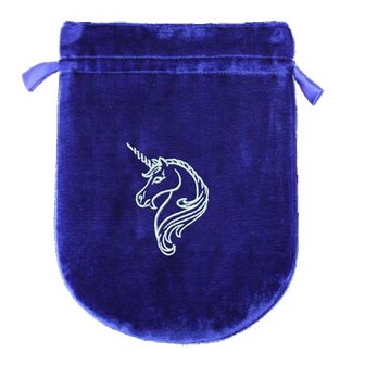 Tarot Bag Unicorn van donkerblauw velvet
