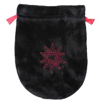 Tarot Bag Double Pentagram van zwart velvet