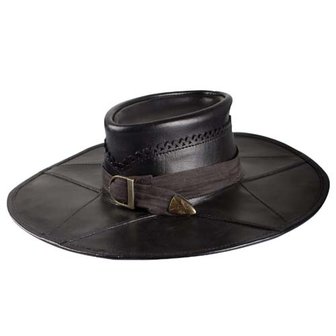 Witch Hunter Hat van zwart leer