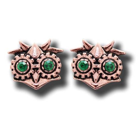 Engineerium Steampunk sieraden, Aviamore Owl Earrings
