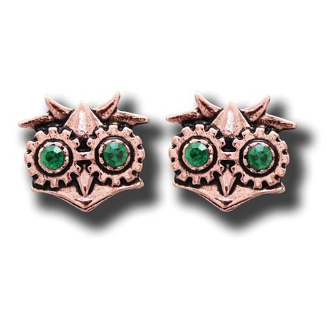 Engineerium Steampunk sieraden, Aviamore Owl Earrings